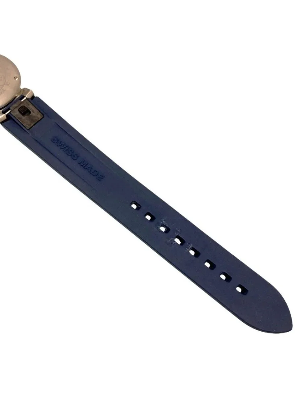 Louis Vuitton Tambour Watch SS Rubber Quartz Silver Dial